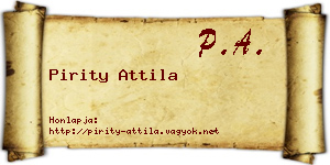 Pirity Attila névjegykártya